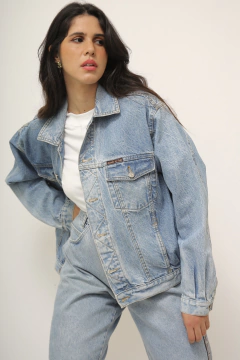 Jaqueta classica azul jeans vintage na internet