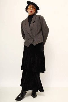 Imagem do Blazer CEA vintage xadrez 100% lã cropped