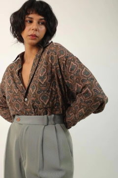 camisa estampa marrom ampla 90’s - comprar online