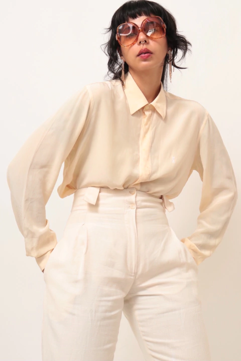 Camisa 100% seda YSL vintage