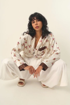 blusa pijama acetinado ursinho vintage - Capichó Brechó