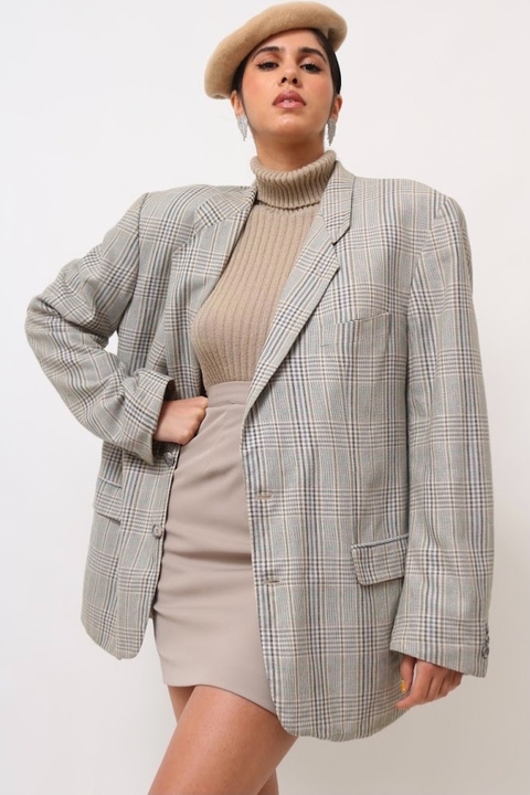 Blazer xadrez candy com SEDA forrado vintage