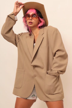 Blazer bege ombreira ruchelle vintage - loja online