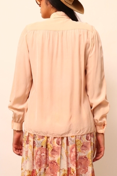 Camisa rosa manga bufante vintage - Capichó Brechó