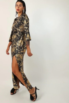 Imagem do Vestido longo fenda dourado vintage