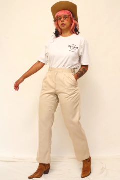 Calça cintura alta caqui alfaiataria - comprar online