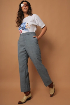 Calça azul celeste alfaiataria vintage na internet