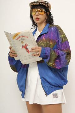 Jaqueta YASHIMA azul vintage forrada