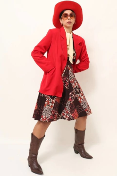 Blazer vermelho forrado ombreira - loja online