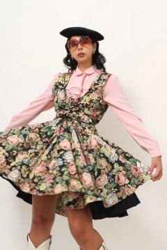 Vestido flores camadas MARIA ANTONIETA garimpado em PARIS - loja online