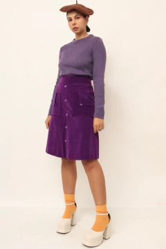 Saia veudo roxa cintura alta vintage - comprar online