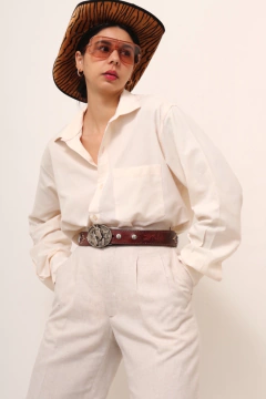 camisa clássica bege manga longa - comprar online