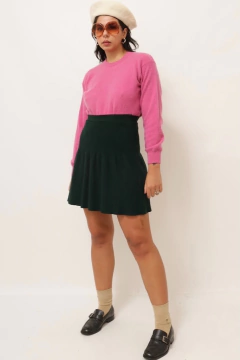 Imagem do Saia cintura alta zara verde musgo