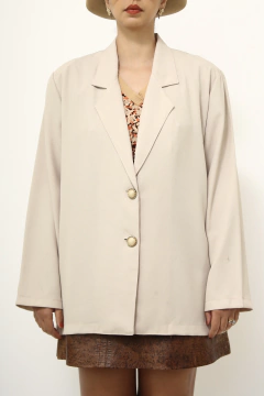 Blazer bege levinho ombreira vintage na internet