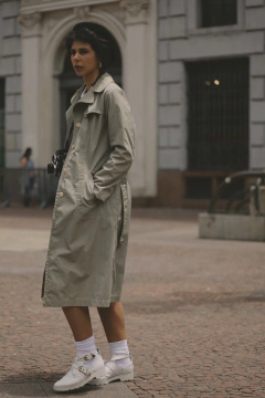 Trench coat alfaiataria forrado com cinto na internet
