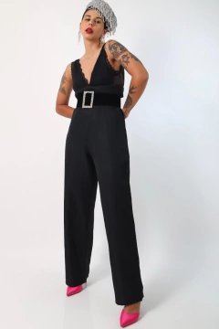 calça pantalona cintura mega alta preta - Capichó Brechó