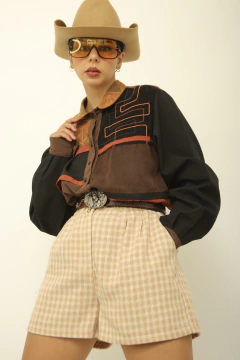 Camisa 100% poliester western vintage - Capichó Brechó