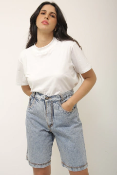 Bermuda jeans cintura alta vintage na internet