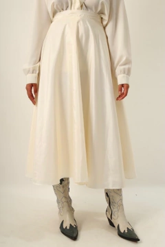 Imagem do Saia midi cintura alta acetinada vintage