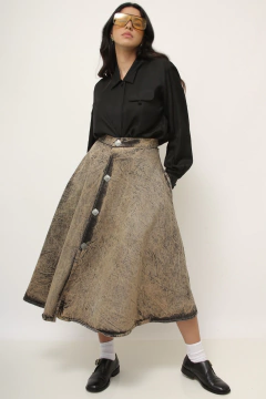 Saia jeans cintura alta FATUCH - Capichó Brechó