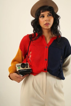 Cardigan colorido manga color - loja online