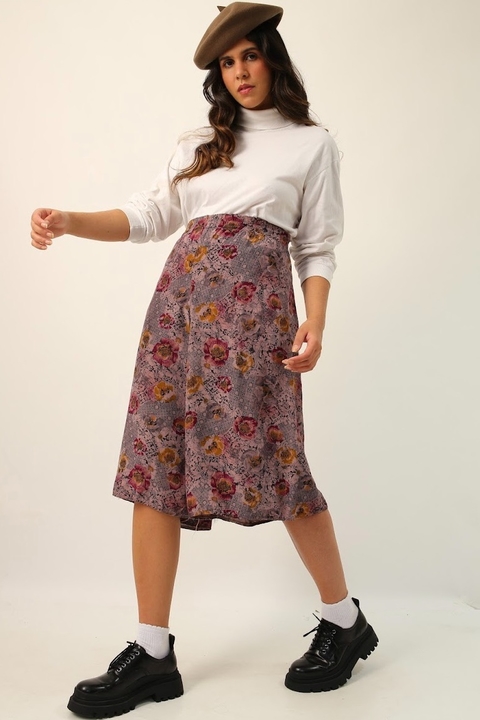 Bermudão floral cintura mega alta