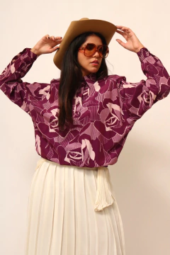 Camisa roxa pala barra estampa - comprar online