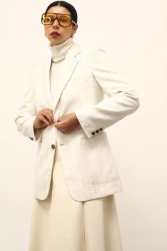 Blazer branco xadrez vintage - comprar online