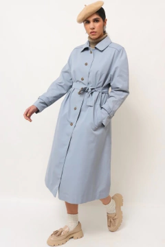 Imagem do Trenc Coat azul bebe forrado c/cinto vintage