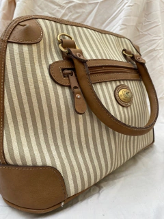 Imagem do bolsa listras caramelo com off alça removível