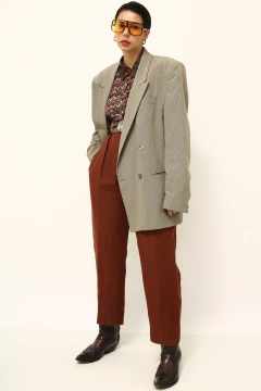 Blazer xadrez camelo Square - comprar online