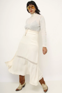 Saia midi vintage algodão - loja online