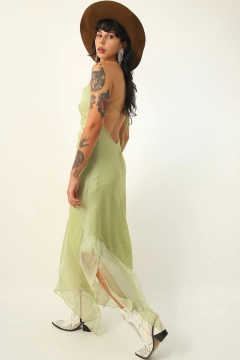 vestido verde forrado 90’s vintage na internet