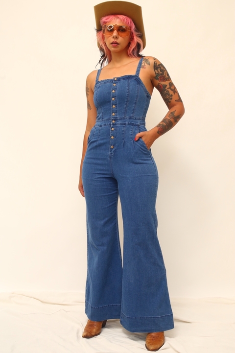 Macacão flare jeans CEA