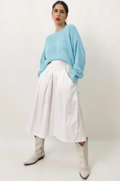 bermudão cintura alta branca vintage - comprar online