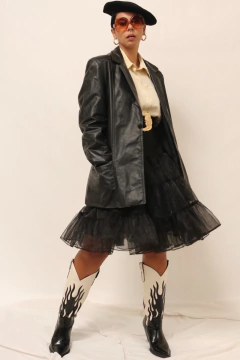 Blazer 100 % couro preto vintage 70´s na internet