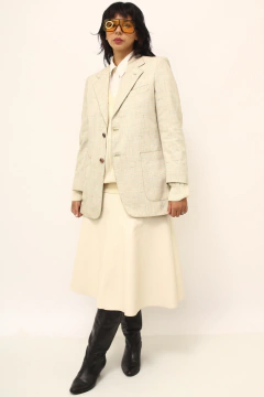 Blazer xadrez bege verde vintage