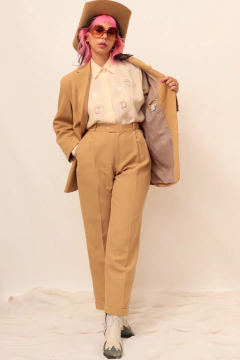 Conjunto oliva calça + blazer vintage na internet