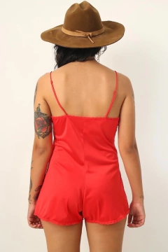Baby Doll shorts vermelho renda - Capichó Brechó