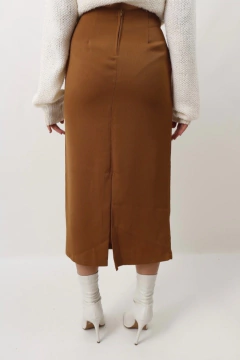 Saia midi cintura alta det corrente cós - loja online