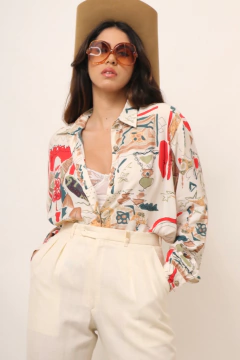 Camisa estampada 90´s PLUGI vintage na internet