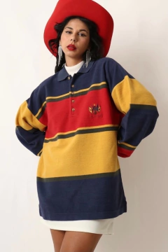 Blusa esportiva ampla bicolor
