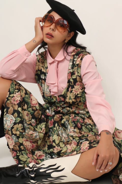 Vestido flores camadas MARIA ANTONIETA garimpado em PARIS - comprar online