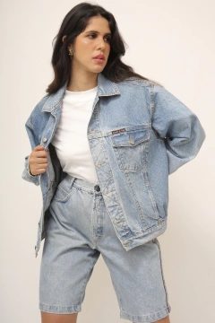 Jaqueta classica azul jeans vintage - comprar online