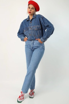 Jaqueta jeans azul classica vintage - Capichó Brechó