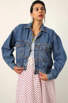 Jaqueta jeans cropped cowboy vintage - Capichó Brechó