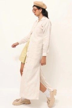 vestido camisa saida linho CRIS BARROS - Capichó Brechó