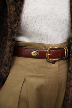 Cinto GUCCI couro marrom original