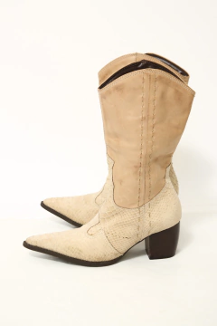 BOTA 100 % COURO BEGE 36 - comprar online