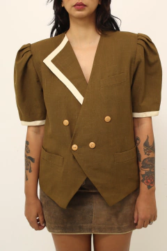 Blazer manga curta estruturado vintage - Capichó Brechó